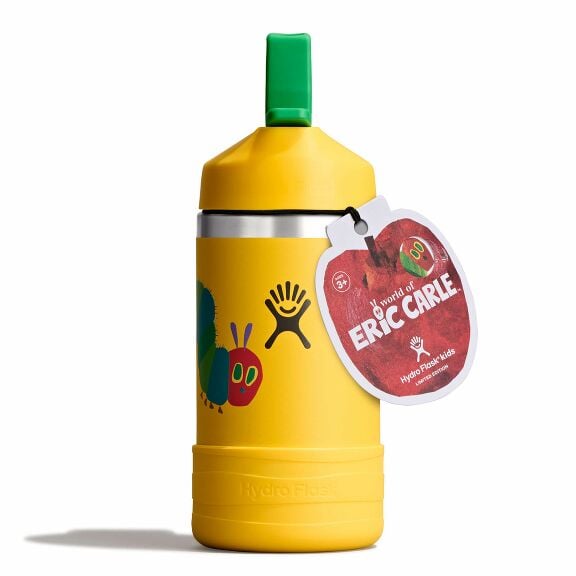 kids-12-oz-bottle-world-of-eric-carletm-c6 le26-w12-1000-kids-12-oz-wide-straw-cap-and-boot-yellow-caterpillar-straight-lid-open-withtag.jpg